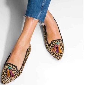 Leopard tassel women’s flat